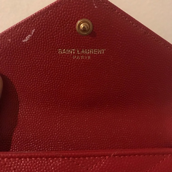Red saint Laurent envelope wallet/ dustbag - Picture 4 of 8